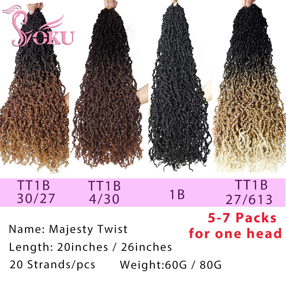Tresses Crochet Senegalese Twist Bouclées | Brun Ombre Synthétique | Water Wave | Afro Femme | Passion & Majesty Twist