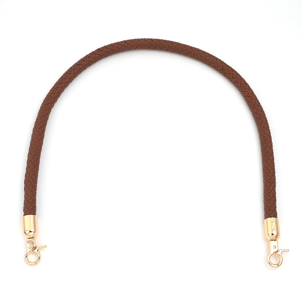 30/60cm Fashion PU Leather Woven Handbag Handles Metal Buckle for Women Bag Purse Replace Shoulder Strap Handle Bag Accessories