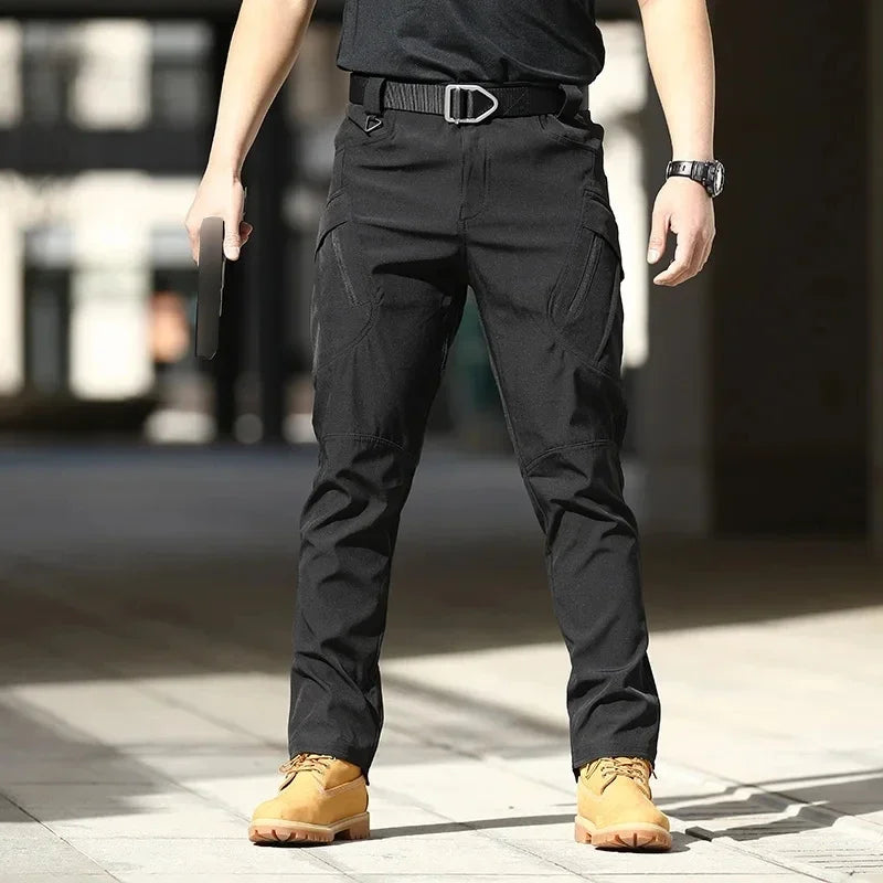 Men's Waterproof Cargo Pants Elastic Multiple Pocket Military Male Trousers Outdoor Joggers Pant Plus Size Tactical Pants Men