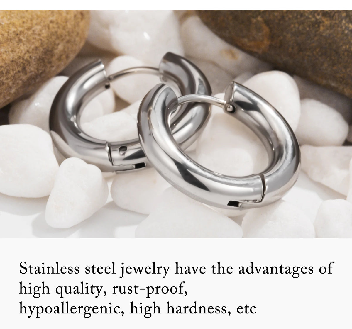 Classical Hoop Earrings, Fashionable and Versatile Stainless Steel Jewelry