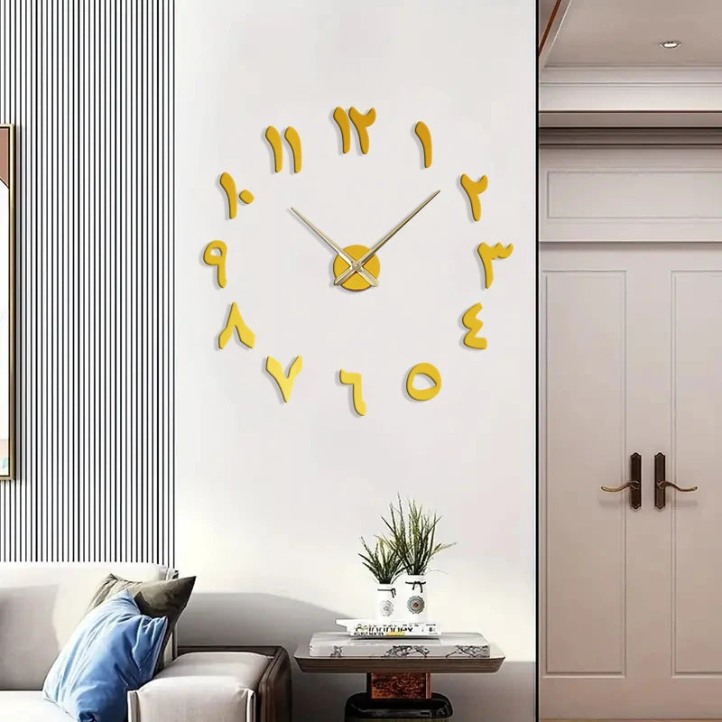 Horloge Murale Miroir Numérique Moderne | Grand Format | Décoration Salon & Bureau