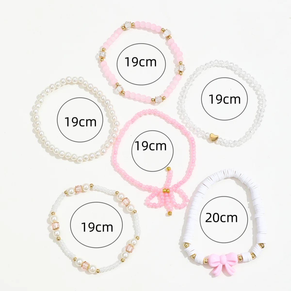 Lot 6 Bracelets Perles Nœud Papillon | Style Européen & Américain | Mignon & Doux | Cadeau Bijou Femme