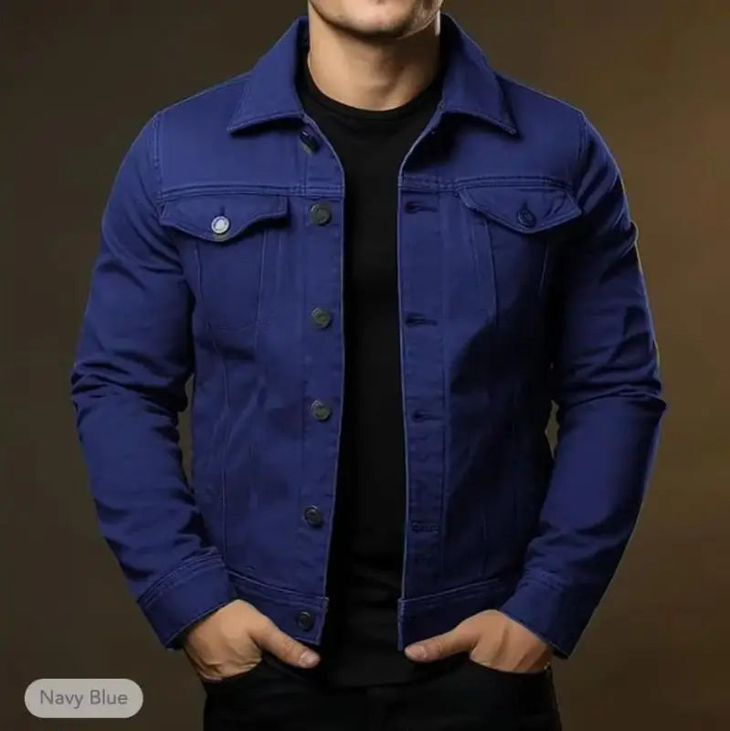 Men's Fashion Casual Washed Denim Jacket Autumn Loose Plus Size Denim Jacket Men's Jacket