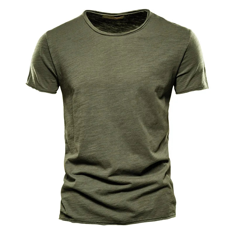 T-Shirt Homme 100% Coton | Col Rond | Manches Courtes | Uni Casual | Doux & Confortable | Été