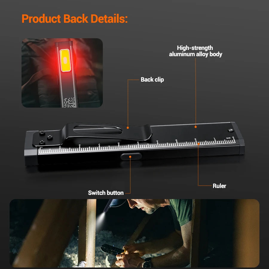 Mini Portable Rechargeable LED Torch Light, Waterproof Outdoor Work Pocket Flashlight with Magnetic Grip, Compact LED Flashlight