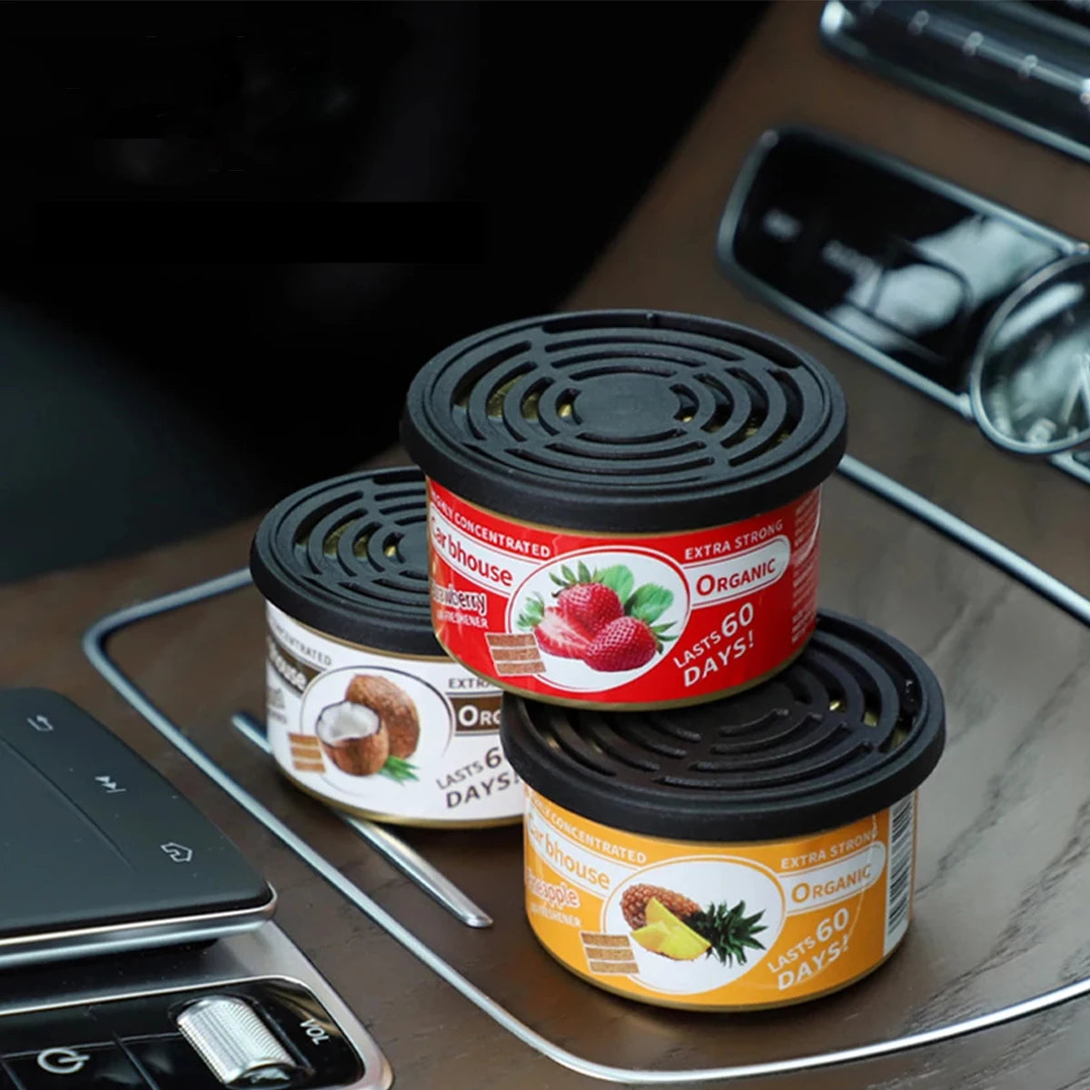 High-End Car Aroma Diffuser, Small Wooden Fragrance Canister, Car Perfume, Car Balm, Car Ornament