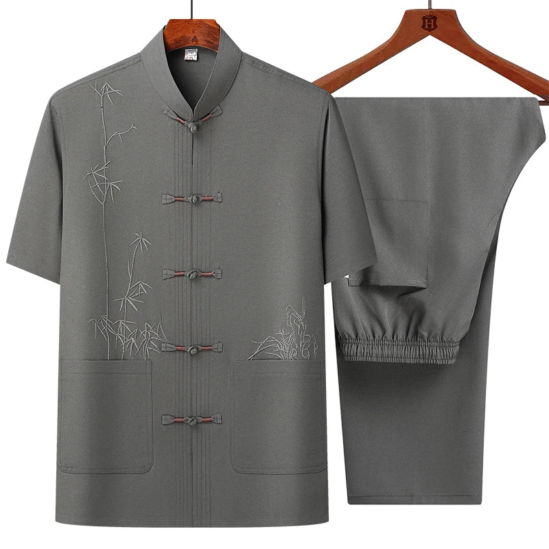 Ensemble chemise à manches courtes et pantalon pour homme