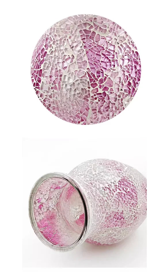 Vase Bohème Mosaïque Verre | Style Européen | Décoration Salon, Chambre & Entrée