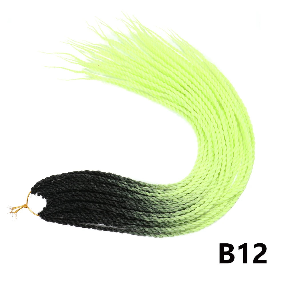 Tresses Senegalese Twist Crochet Synthétiques 24 Pouces | Brun | 30 Racines | Extensions Femme