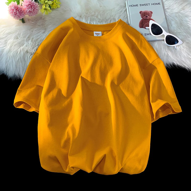T-shirt ample uni en coton pour homme | Manches courtes | S à 5XL