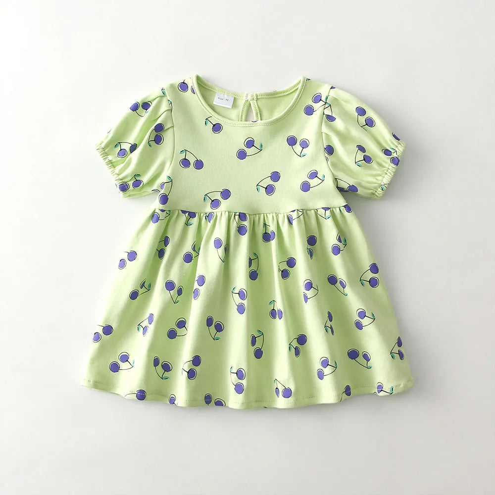 Fashion Girl Clothes Sets Summer Short Sleeve Sweatshirt Tops + Skirt 2Pcs for 1-5Y Kids Girl Clothing Sets Baby Clothes Outfits