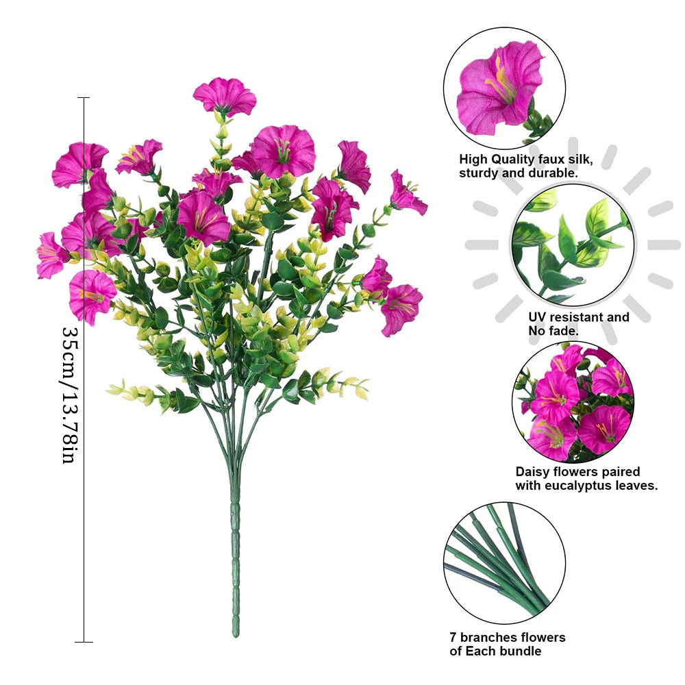Fleurs Artificielles Soie Extérieur | Résistant UV | Décor Jardin Balcon Terrasse & Maison