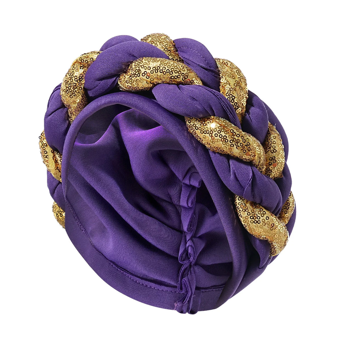 Spangle Big Braids Head Wrap Twisted Head Turbans Headwear, Wedding Heads Turban, Hair Cover Accessories