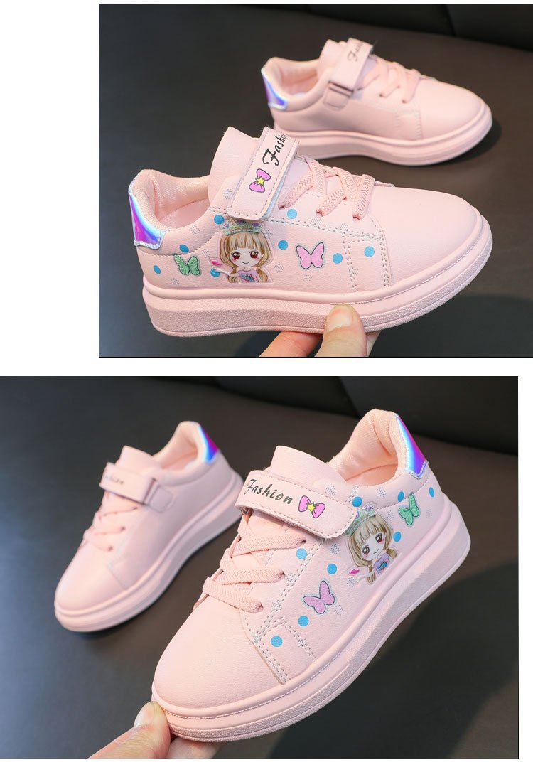 Kids' Sneakers Kid Casual Shoes Spring 2023 New Kid Sneakers Shoes Leather Upper Girl Shoes Kid Small White Board Shoes