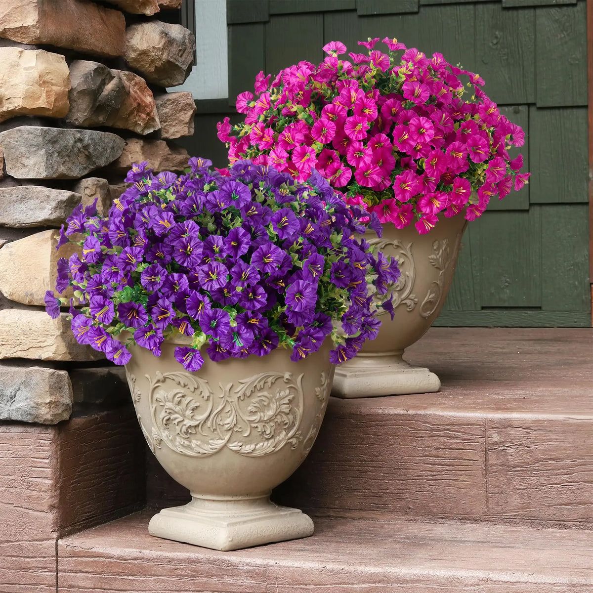 Fleurs Artificielles Soie Extérieur | Résistant UV | Décor Jardin Balcon Terrasse & Maison