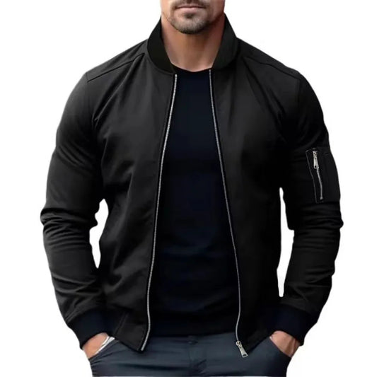 New Jackets for Men Solid Color Bomber Jacket Coat Business Male Coats Windbreaker Mens Zipper Korean Basic Streetwear Tops