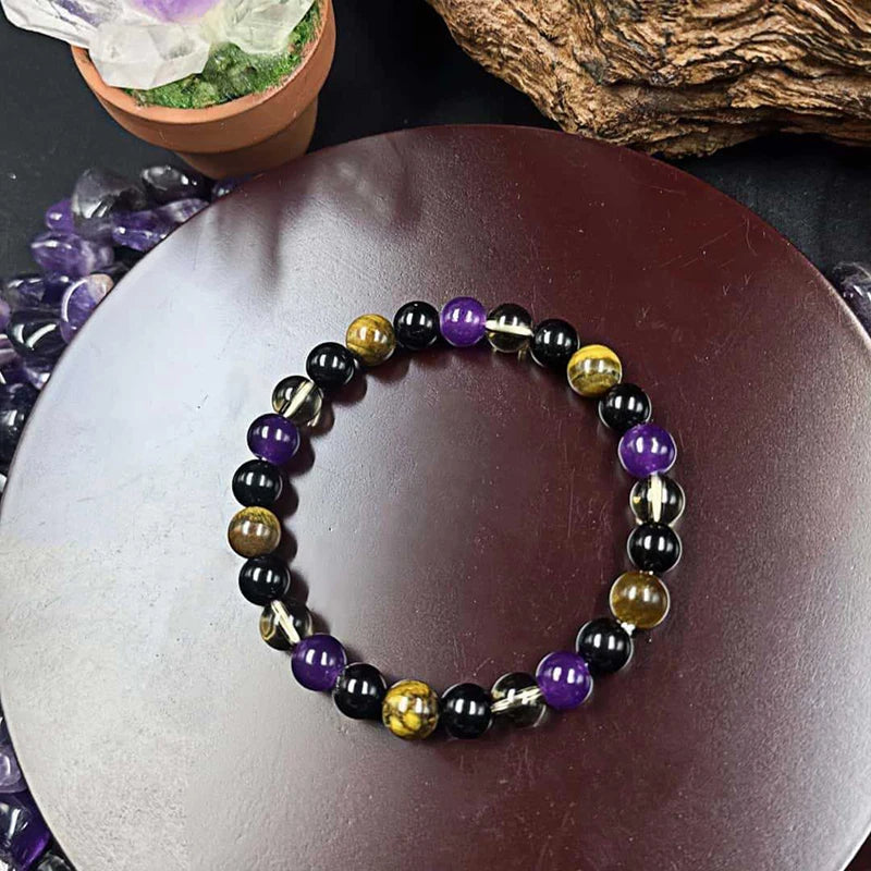 Stylish Unisex Beaded Bracelets with Natural Stones, Multi-Function Fashion Jewelry, Excellent Present for Loved Ones