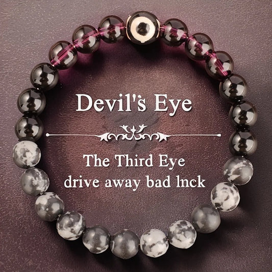 Eye Bracelets for Women Cute Spring Summer Beach Holiday Jewelry Natural Stone Beads Bangles Purple Black Gray Beads Bracelets
