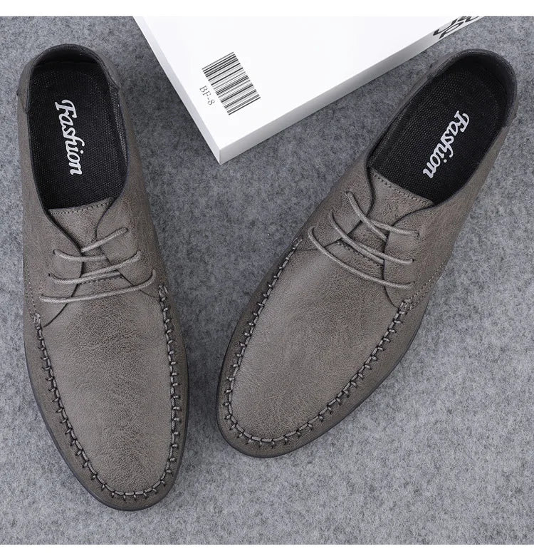 Mocassins Homme Mariage | Cuir Fendu Blanc | Chaussures Conduite Légères | Slip-On Casual Élégant 2026