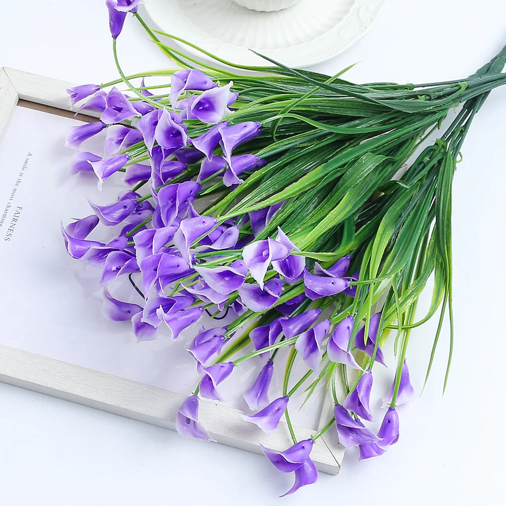 Fleurs Artificielles Bouquet 33cm | Décoration Maison, Jardin & Mariage | Arrangement Vase Extérieur