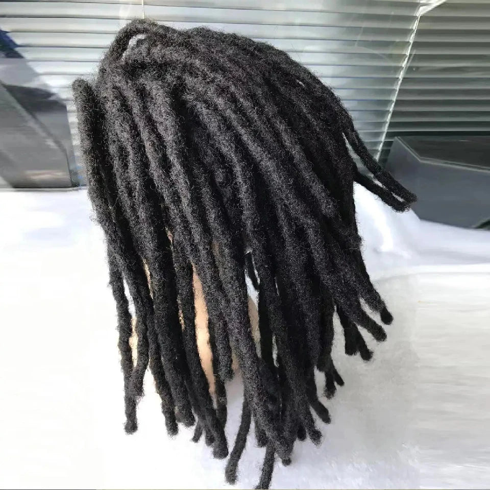 100% Real Human Hair Dreadlock Extensions for Men/Women, Fully Handmade Human Hair Locs Extension, 8-24 Inch, 0.8 cm Width, 10-40 Pcs