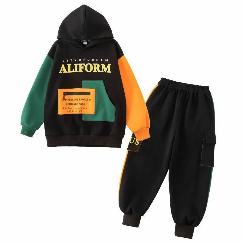 Ensemble Survêtement Garçon 2 Pièces | Sweat & Pantalon Casual | Ado Tendance Printemps-Automne