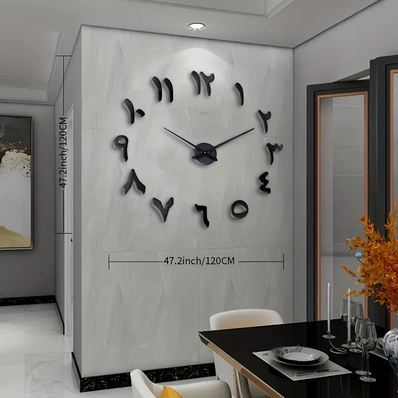 Horloge Murale Miroir Numérique Moderne | Grand Format | Décoration Salon & Bureau