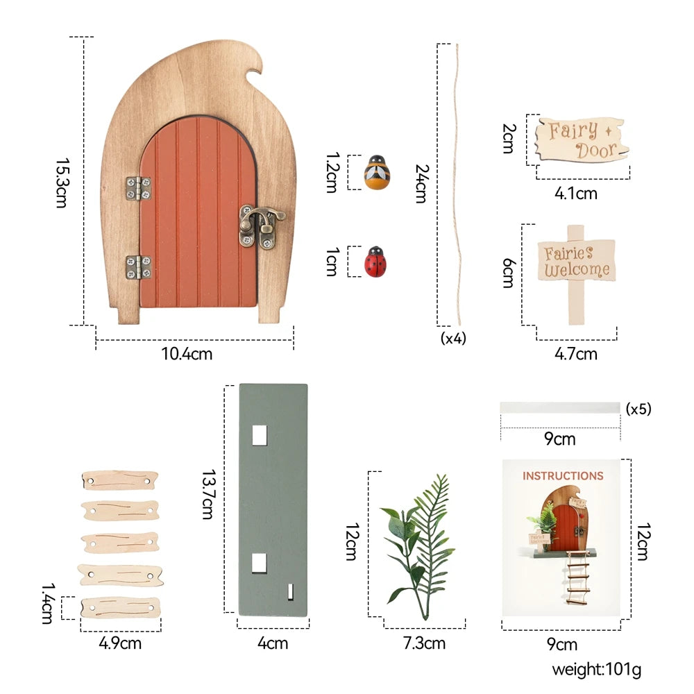 Porte Miniature Fée en Bois | Décoration Chambre Enfant & Jardin | Accessoire Conte de Fées