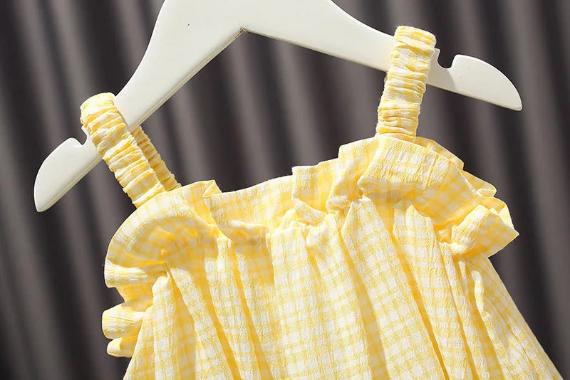 Girls Outfit Set 2026 Summer Clothing Sets Hollow Lace Suit Baby Casual Sleeveless T-shirt+Shorts Kids Clothes Sets Baby Clothes