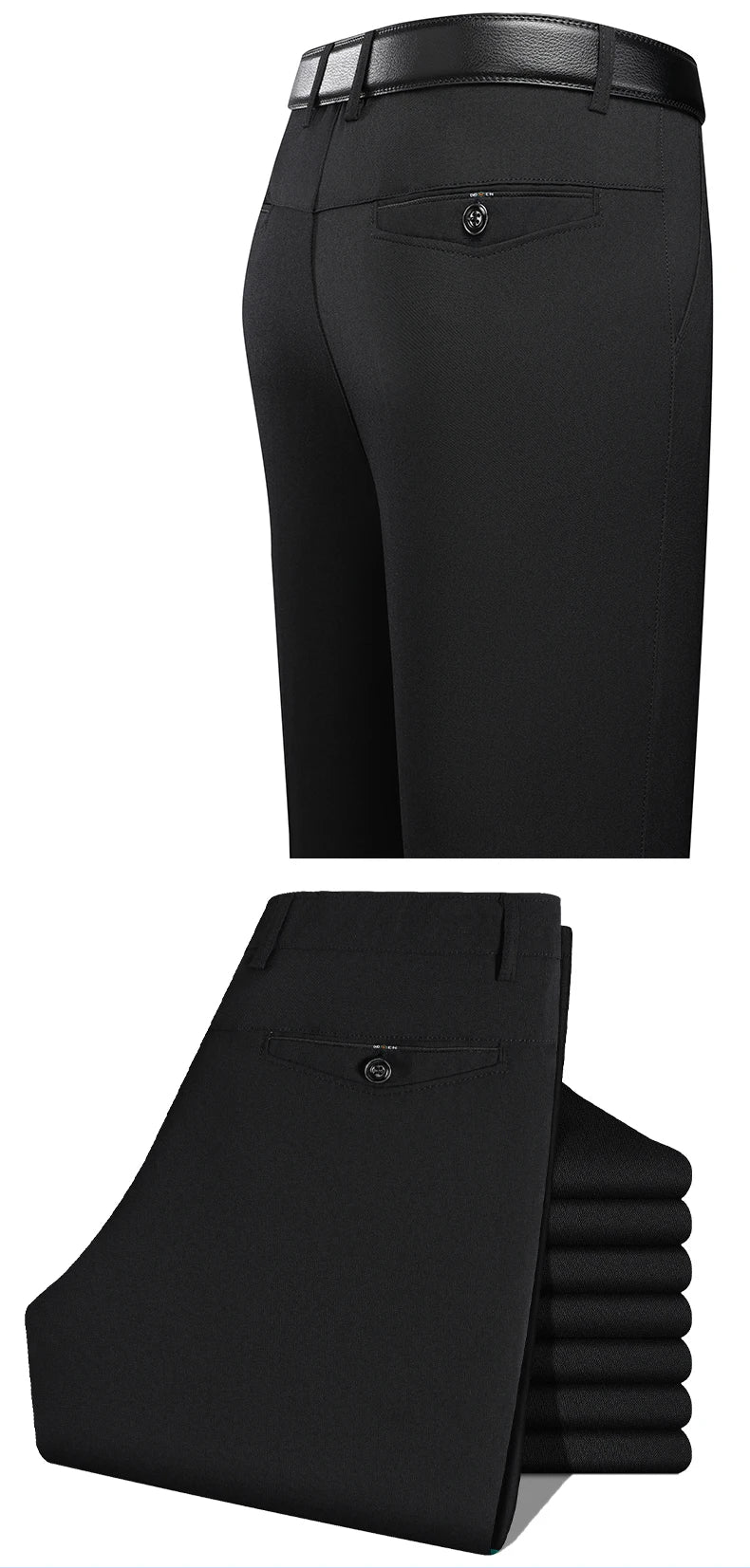 2026 Men's Trousers Dress Straight Pants Spring Summer Male Work Suit Pants Husband Father Black Grey Formal Pants