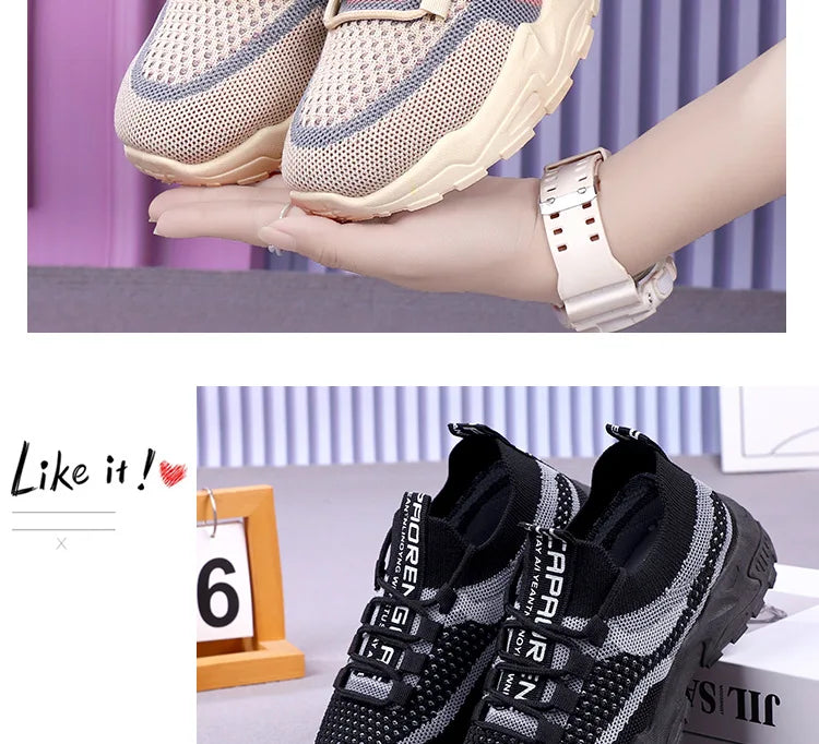 Sneakers Chunky Femme 2025 | Mesh Respirant Semelle Souple | Running & Sport Casual Printemps-Automne