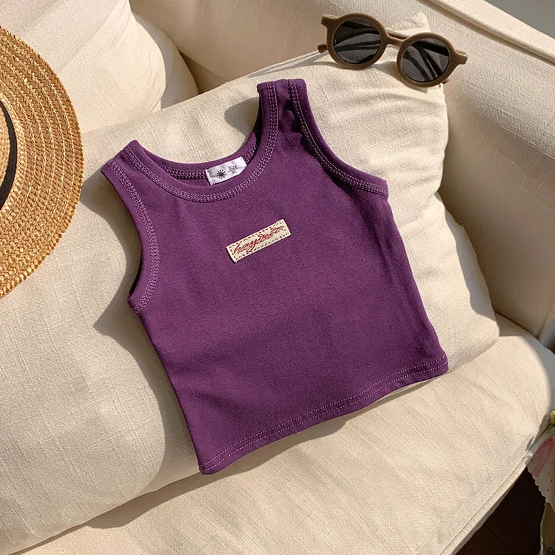 Fashion Children T-shirt For Girls Boys Cotton Vest Tops Kids Summer Clothes Sleeveless T-shirt
