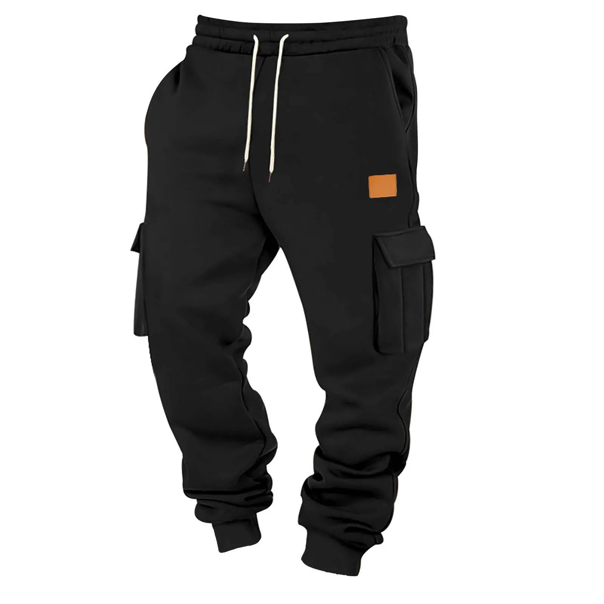 Men's Cargo Pants 2025 New Casual Loose Autumn Winter Straight Baggy Pants Multi-Pockets Solid Color Printing Sweatpants