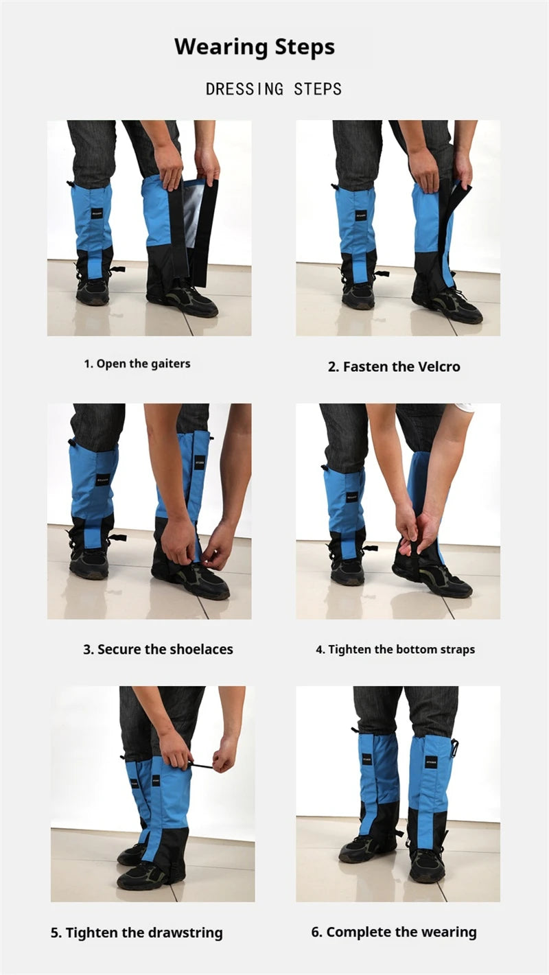 Guêtres Imperméables Extérieur | Randonnée Chasse Camping Ski | Protection Jambe Neige Hiver