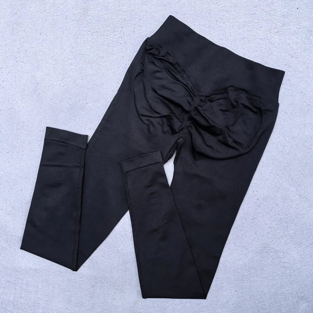 Legging Yoga Sans Couture Femme | Scrunch Butt Lifting | Gym & Sport | Taille Basse Côtelée