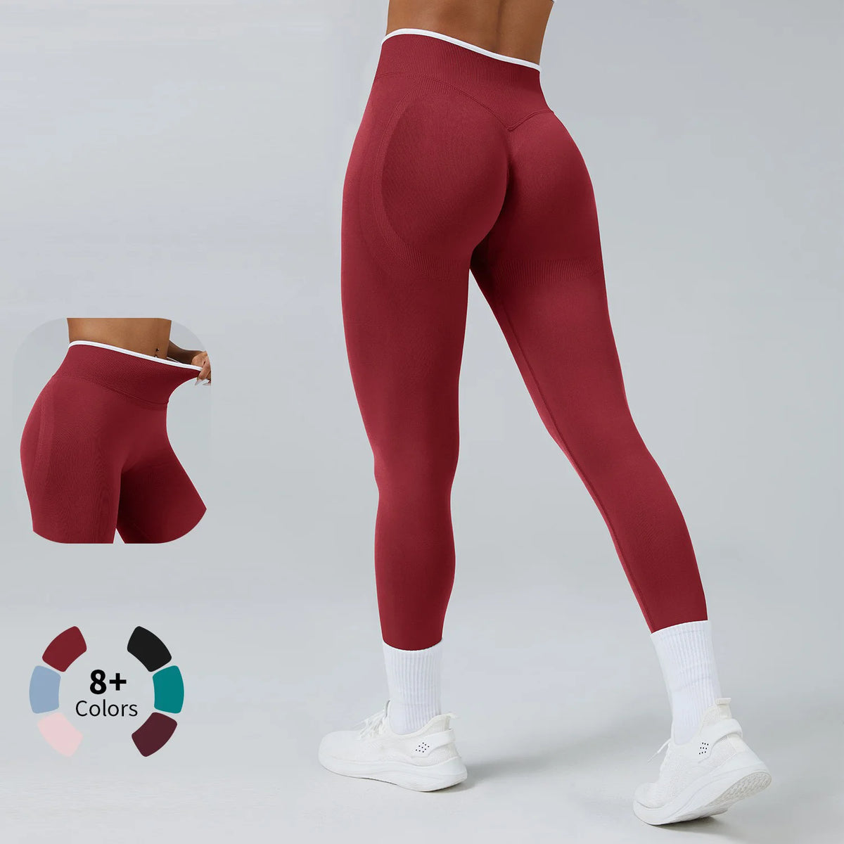 Women's Mid-Waist Seamless Yoga Leggings Push-Up Sports Fitness Running Pants Hip Lift High Elastic Gym Leggings Sport Leggings