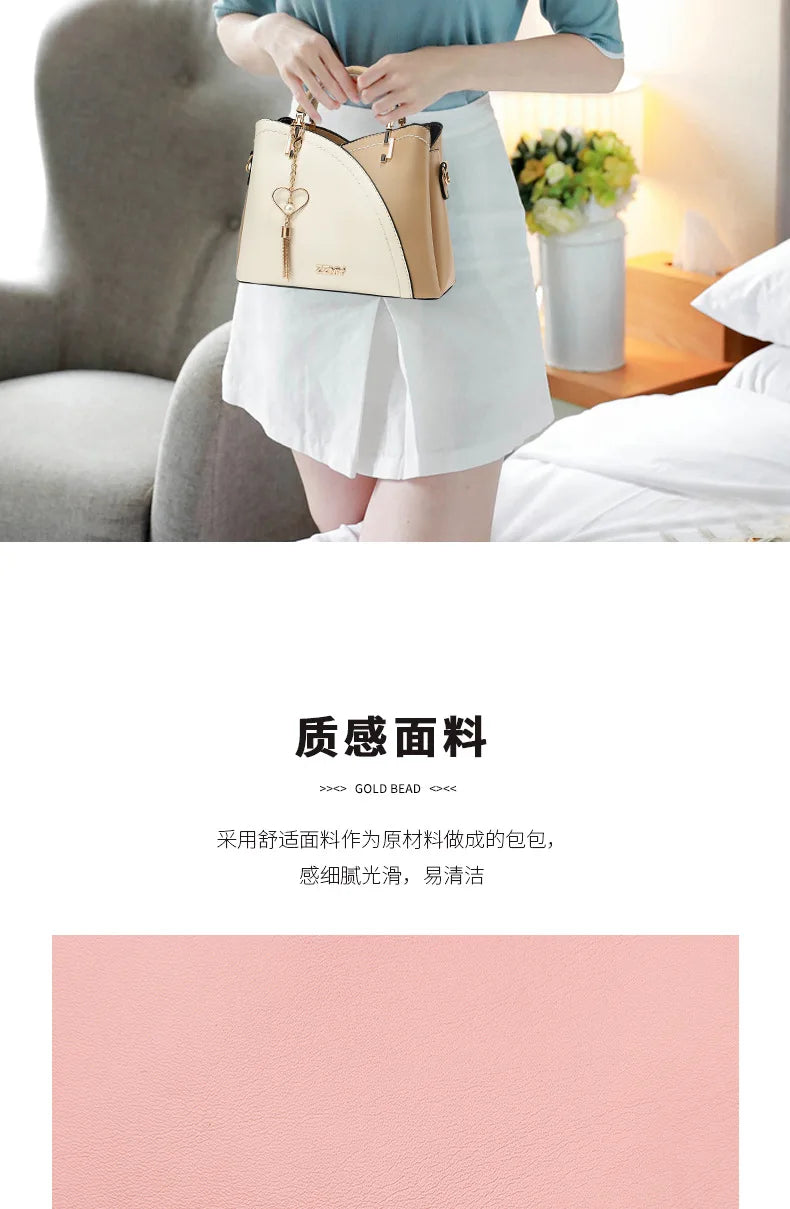 Elegant Handbag for Women Luxury Designer Top-Handle Bags High Quality PU Leather Ladies Shoulder Crossbody Bag Casual Tote Sac