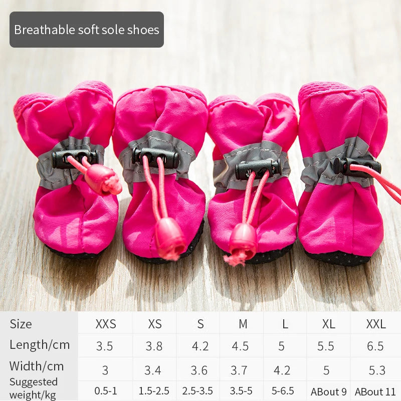 Chaussures Imperméables Chien & Chat | Lot de 4 Bottes Antidérapantes | Accessoire Patte Animal