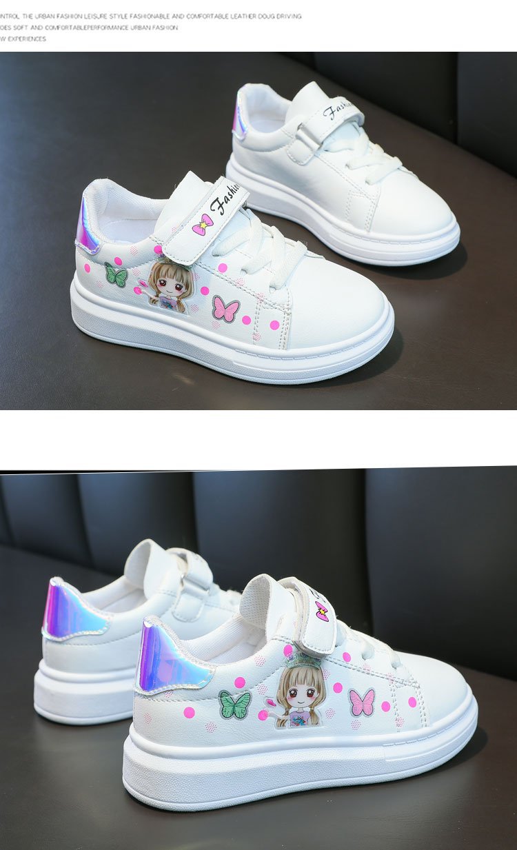 Kids' Sneakers Kid Casual Shoes Spring 2023 New Kid Sneakers Shoes Leather Upper Girl Shoes Kid Small White Board Shoes