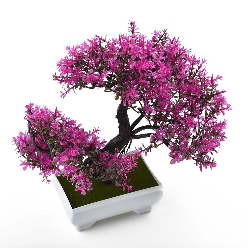 Bonsaï Artificiel Pot | Arbre Faux Fleurs | Décoration Bureau, Salon & Hôtel