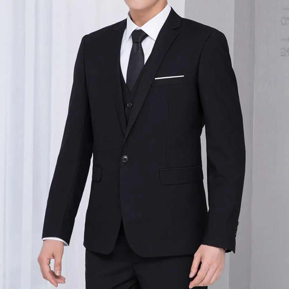 2026 Elegant Men's Formal Blazer British Style Professional Work Groom Wedding Dress Best Man Blazer Jacket Blazer for Shirt Tie