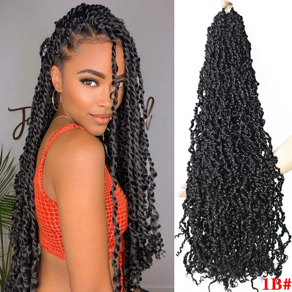 Tresses Crochet Senegalese Twist Bouclées Longues | Ombre Brun Blonde | Pré-Loop | Passion Twist | Synthétique