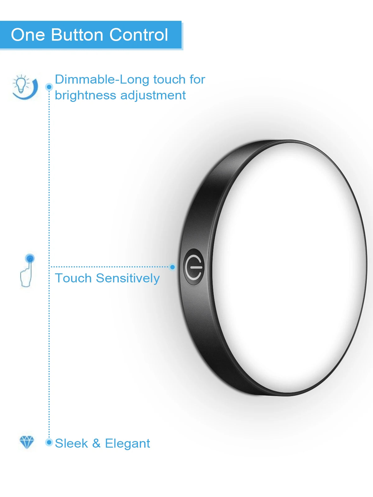 Veilleuse LED Tactile Rechargeable WILLED | 1000mAh | Dimmable | Placard, Cuisine & Chambre