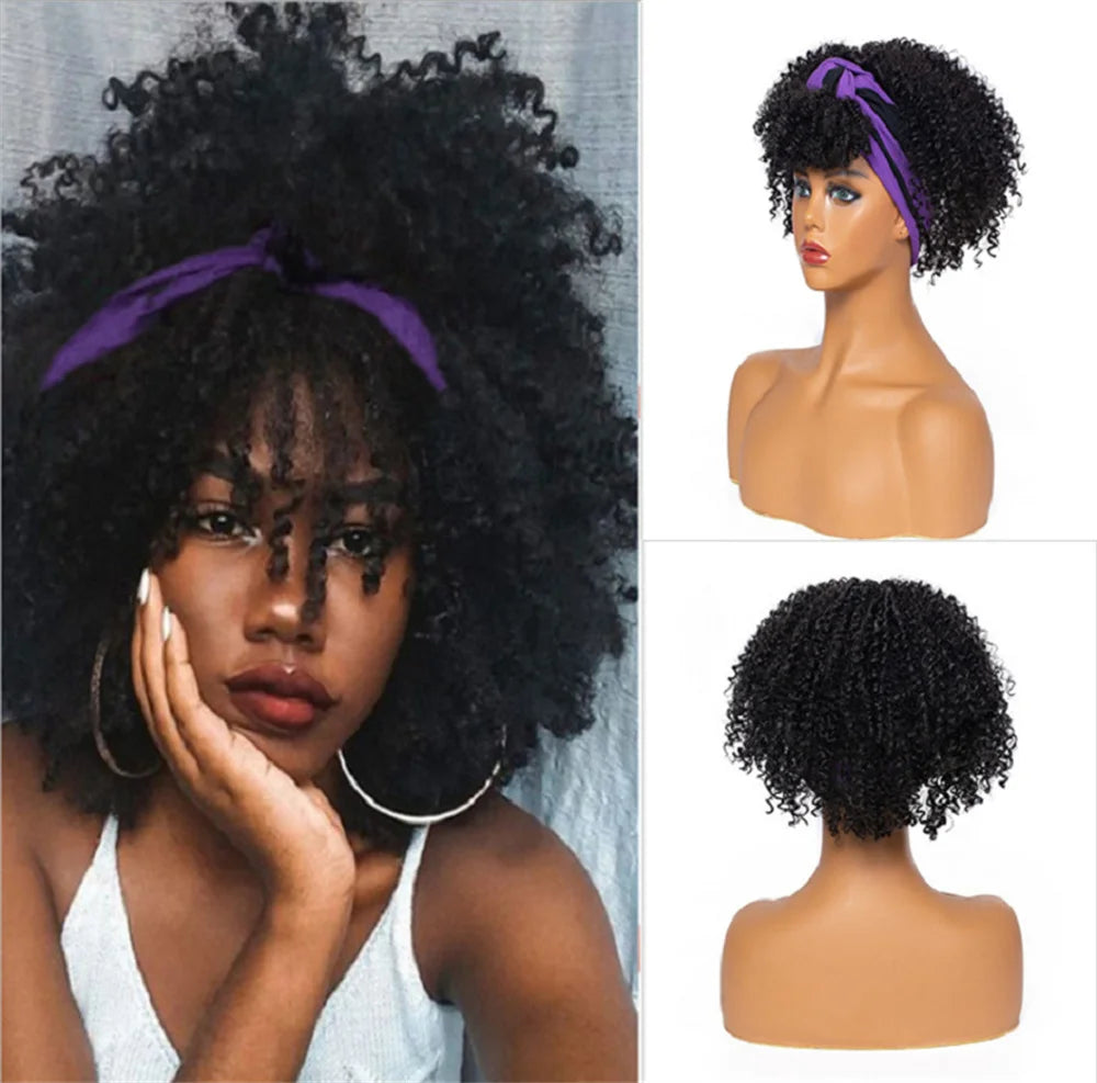 Perruque Headband Tresses Africaines Synthétique | 3 Brins | Queue de Cheval | Couvre-Cheveux | Fibre | Femme