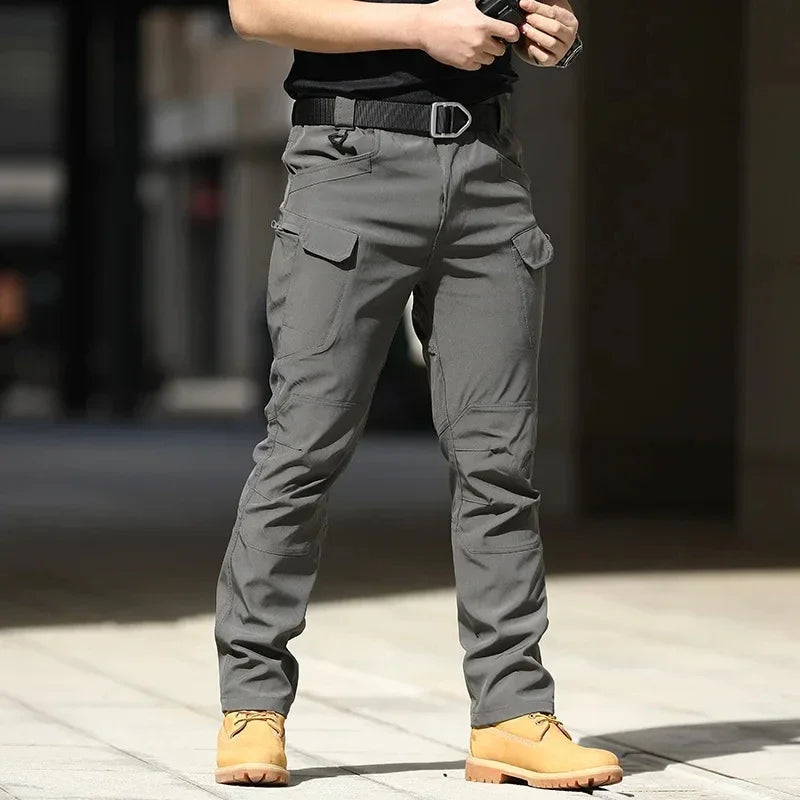 Men's Waterproof Cargo Pants Elastic Multiple Pocket Military Male Trousers Outdoor Joggers Pant Plus Size Tactical Pants Men