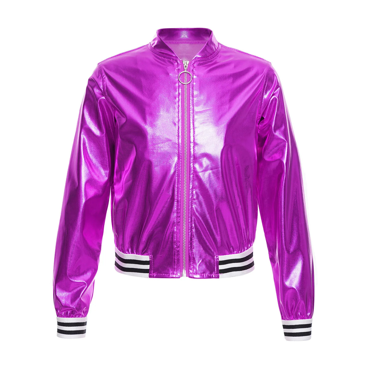 Ensemble Danse Fille Hip Hop | Veste Bomber Métallique & Pantalon | Costume Scène Carnaval Jazz