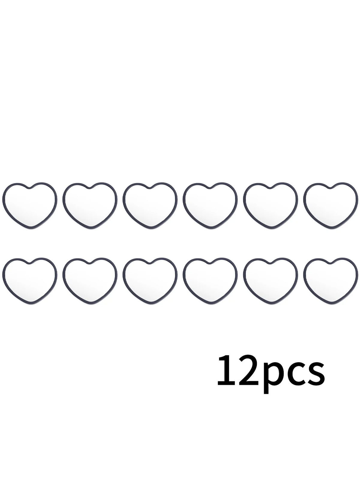 12 Heart-Shaped Mini Mirrors, Polished Surface, Plastic Frame, Tabletop Display, Unscented, Floral Theme, Portable, No Electricity Required, Stylish Tabletop Mirror | Durable Mirrors, Cute Compact Mirrors, Perfect for Birth