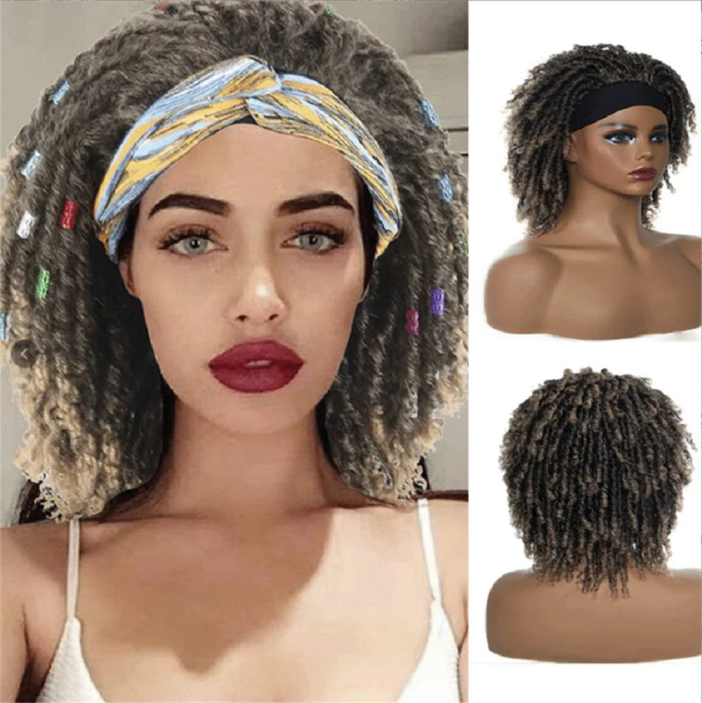 Perruque Headband Tresses Africaines Synthétique | 3 Brins | Queue de Cheval | Couvre-Cheveux | Fibre | Femme