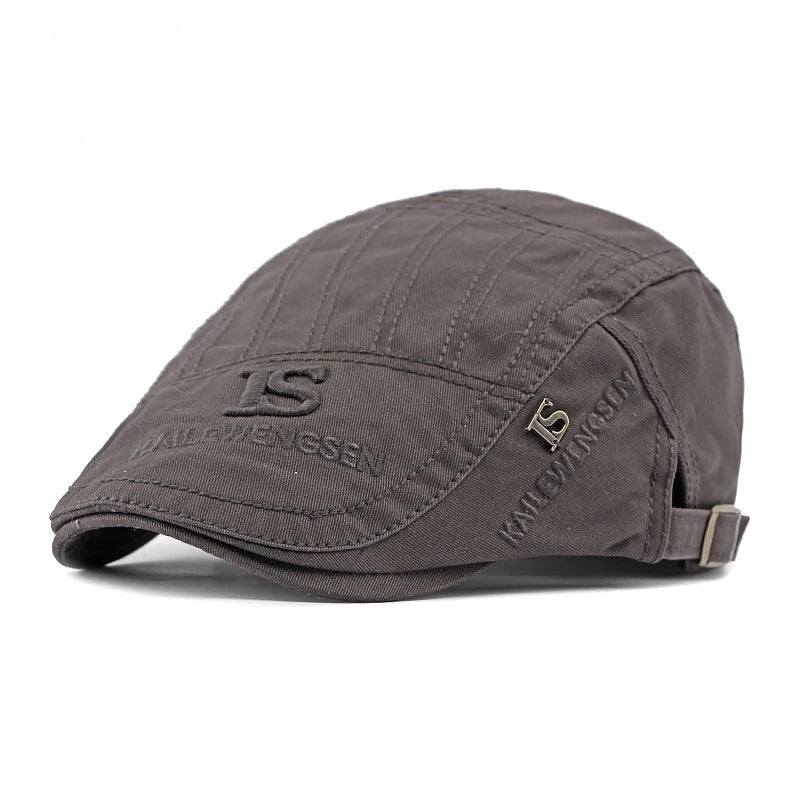 2026 Hat Men's Spring Summer Embroidery Cotton Cap British Vintage Fashion Forward Hat Women's Casual Beret Youth Hat