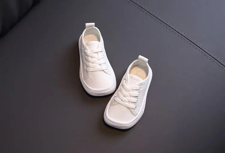 Kids Non-slip Comfort Sneakers, Toddlers Tennis Shoes, Children's Sport Canvas Shoes, Lace-up Girls Flat Boys Casual Shoes